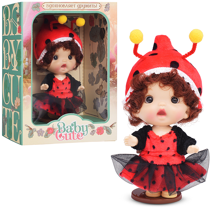 Виниловая кукла Baby Cute Flower с подставкой, 10 см "Божья Коровка" Виниловая кукла Baby Cute Flower с подставкой, 10 см "Божья Коровка"