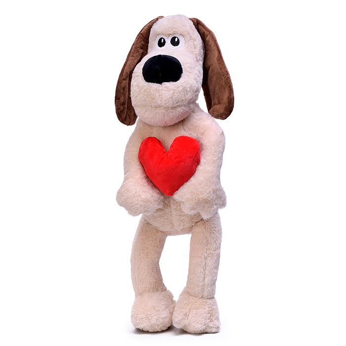 Мягкая игрушка М1594 "Собака" с сердечком, 48 см. Мягкая игрушка М1594 "Собака" с сердечком, 48 см.