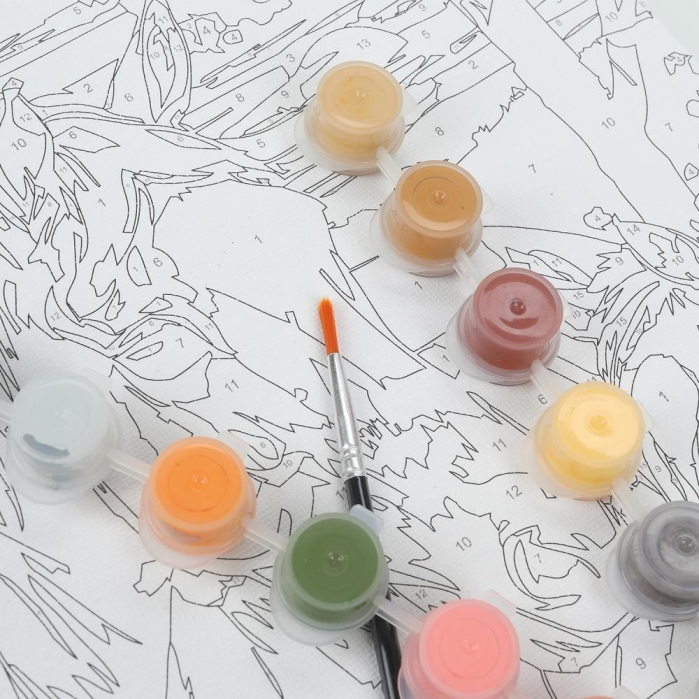 Фото к товару Холст по номерам на картоне 28,5х20 "Лошади на закате" Холст по номерам на картоне 28,5х20 "Лошади на закате"