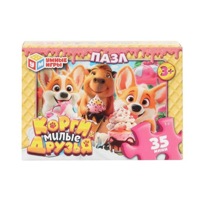 Пазлы 35 "Корги и милые друзья" 