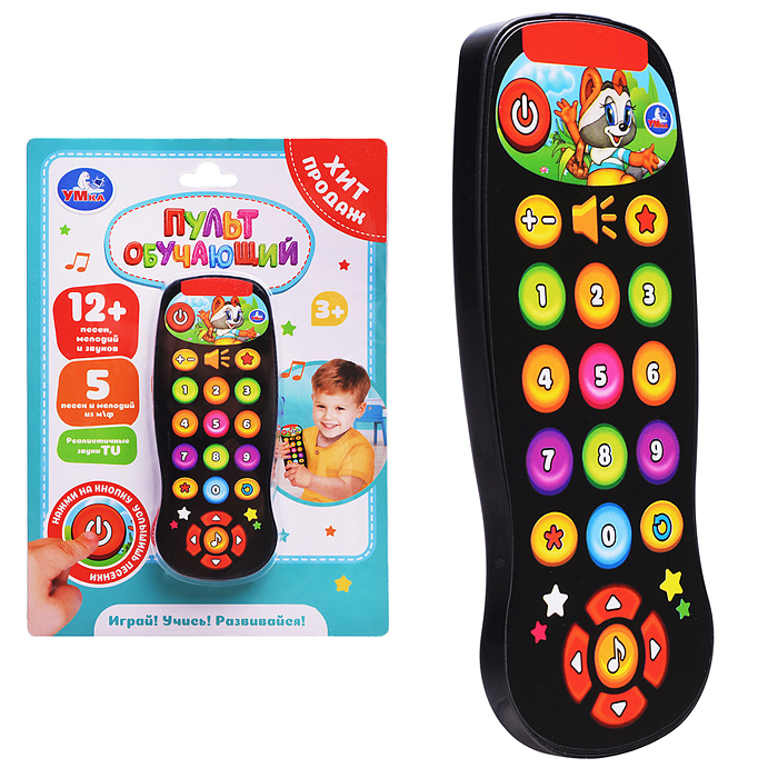 Пульт чёрный 12+ песен, мелодий и звуков. на блистере Пульт чёрный 12+ песен, мелодий и звуков. на блистере