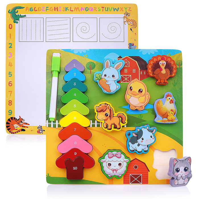 Пазл-вкладыш D2211 "Веселые животные" Пазл-вкладыш D2211 "Веселые животные"