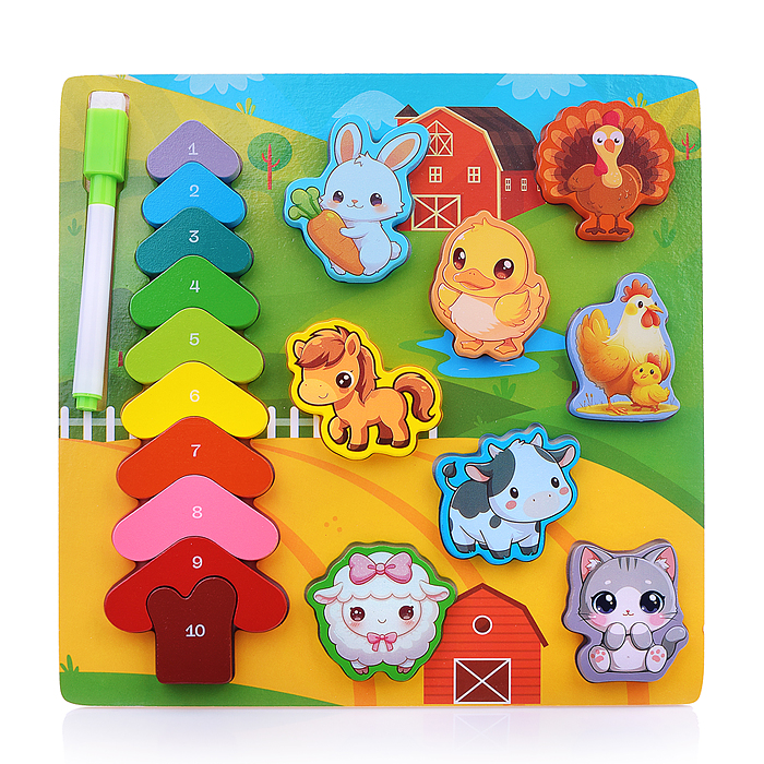 Пазл-вкладыш D2211 "Веселые животные"