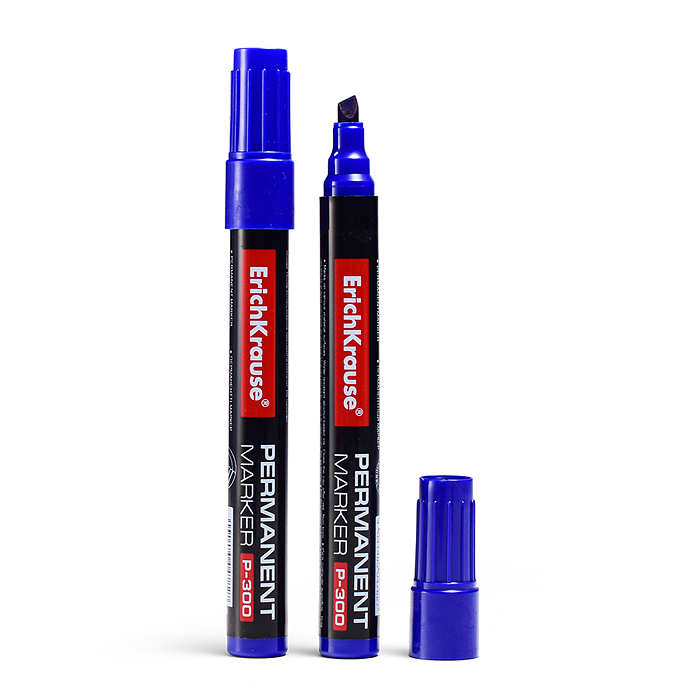 Перманентный маркер Р-300, цвет чернил синий, в пакете