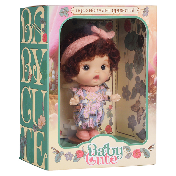 Виниловая кукла Baby Cute с бантиком, 10 см
