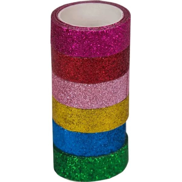 Клейкая лента декоративная "Glitter. Bright" с блестками, полипропиленовая основа, 15 ммx2 