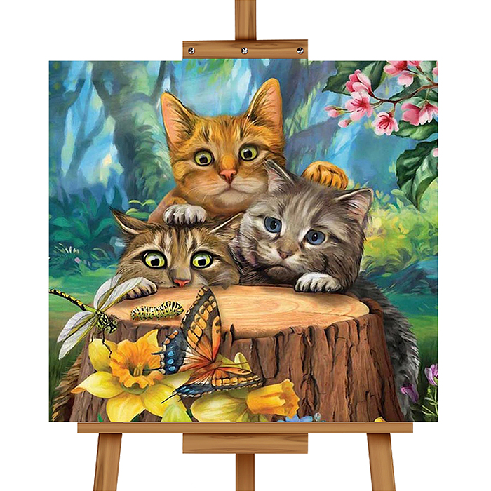 Фото к товару Мозаика алмазная MKA2020-51 "Котятки" (с гирляндой) 20*20см. Мозаика алмазная MKA2020-51 "Котятки" (с гирляндой) 20*20см.