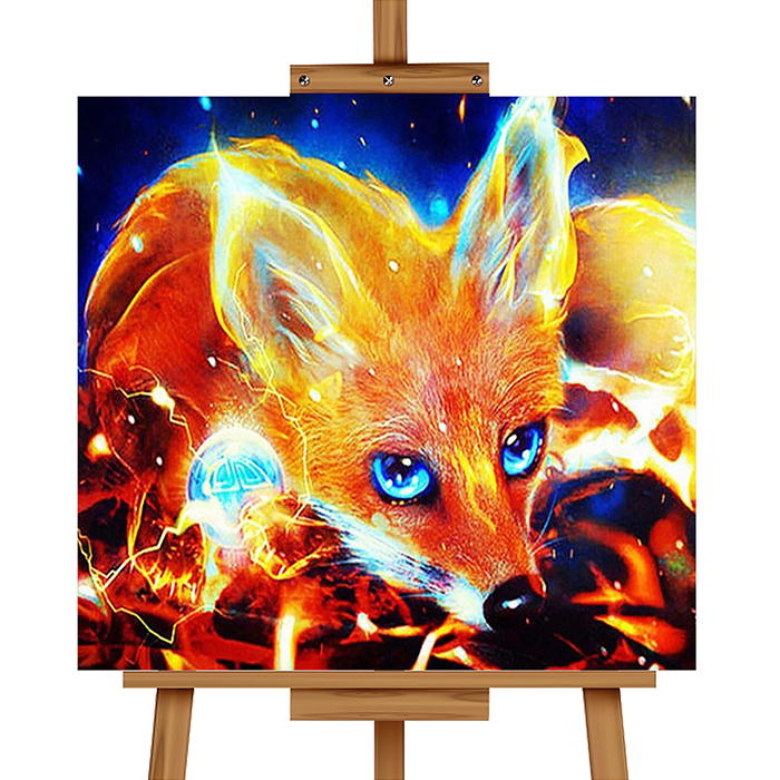 Мозаика алмазная MKA2020-52 "Лис" (с гирляндой) 20*20см.