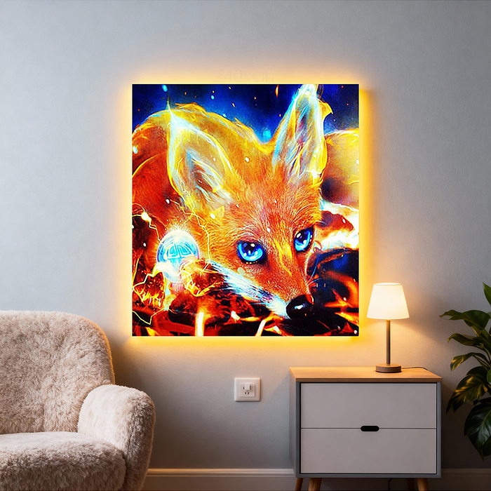 Мозаика алмазная MKA2020-52 "Лис" (с гирляндой) 20*20см.