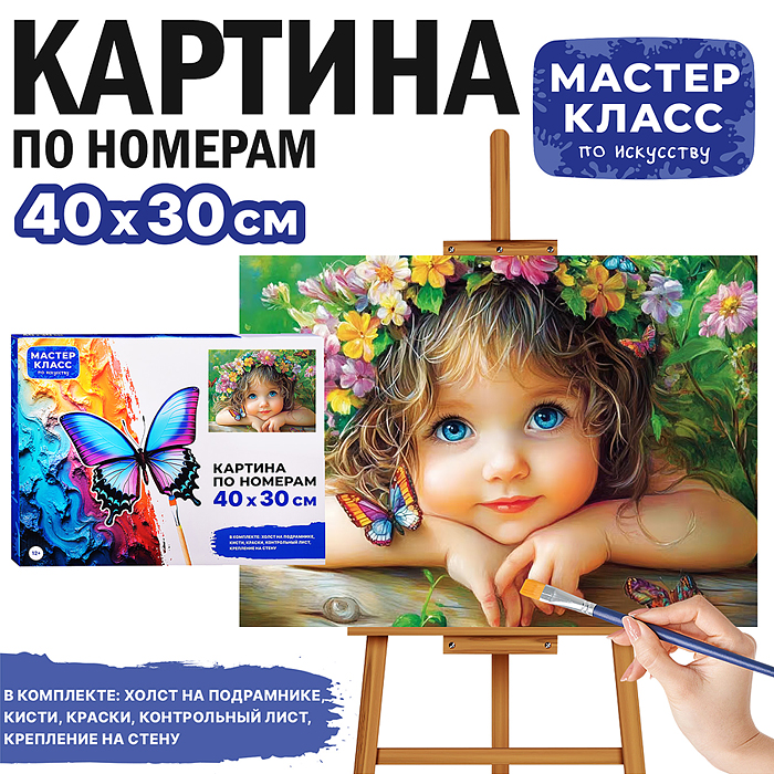 Набор для рисования MKR4030-67 "Картина по номерам 30х40см. Милый ангелок" Набор для рисования MKR4030-67 "Картина по номерам 30х40см. Милый ангелок"