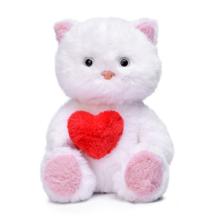 Мягкая игрушка М1605 "Кошка" с сердцем,22 см. Мягкая игрушка М1605 "Кошка" с сердцем,22 см.