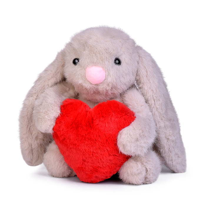 Фото к товару Мягкая игрушка М1601 "Заяц" с сердечком, 22 см. Мягкая игрушка М1601 "Заяц" с сердечком, 22 см.