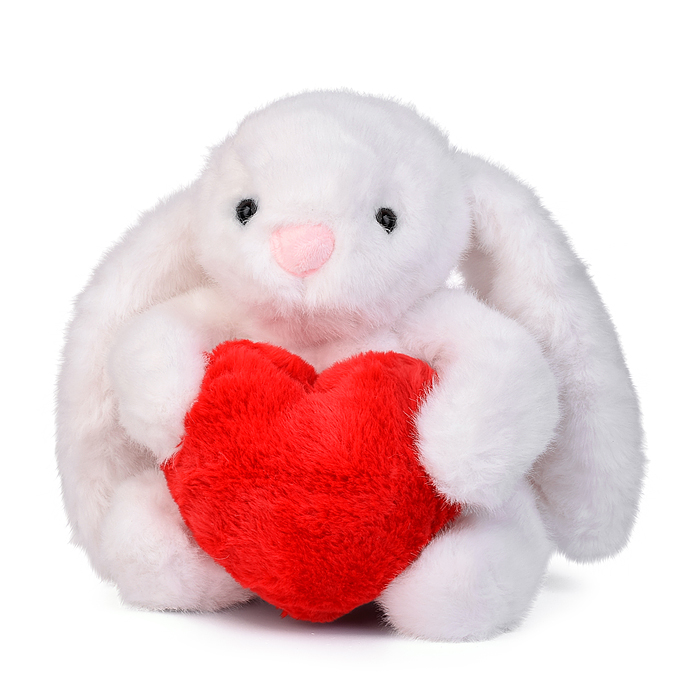 Фото к товару Мягкая игрушка М1601 "Заяц" с сердечком, 22 см. Мягкая игрушка М1601 "Заяц" с сердечком, 22 см.