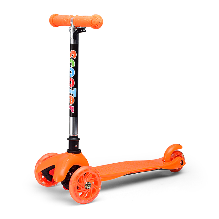 Фото к товару Самокат U026125Y оранжевый, 3-х колесный, в коробке Самокат U026125Y оранжевый, 3-х колесный, в коробке