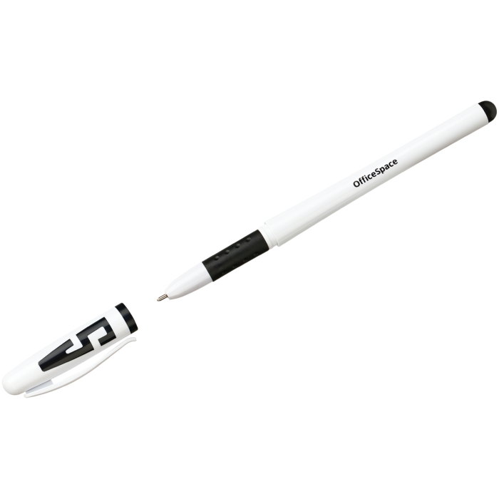 Ручка гелевая черная, 0,6мм, грип, игольчатый стержень