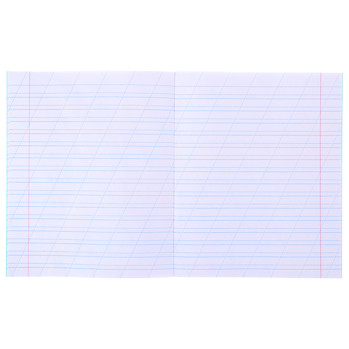 Тетрадь 12л. косая линия зеленая обложка  внутр блок офсет № 1 белизна 96%, плотность 60г/м2