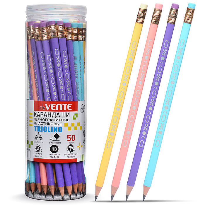 Карандаш чернографитный "Triolino " HB, диаметр грифеля 2 мм
