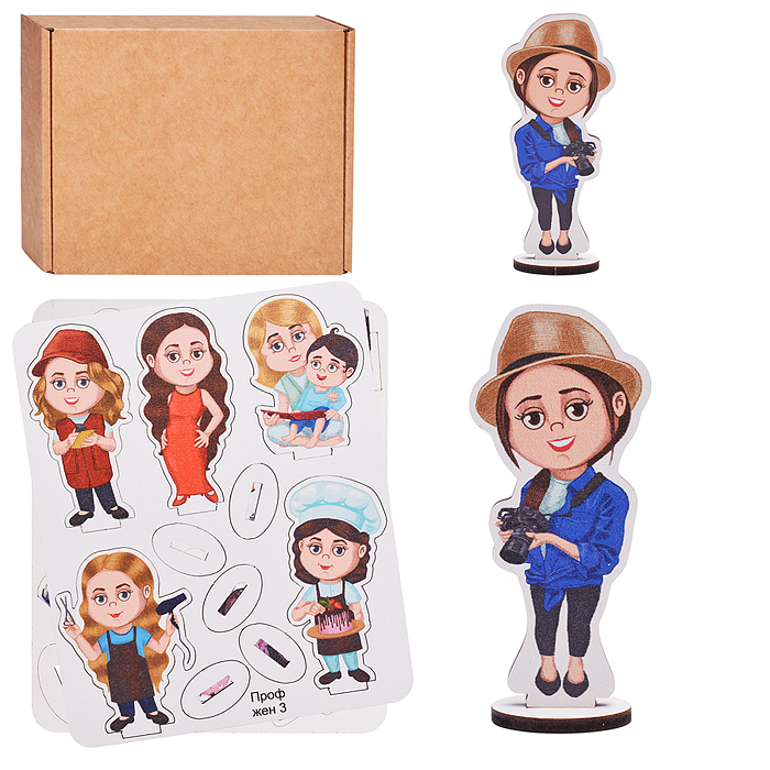 Игровой набор "Женские профессии" (дерево) крафтовая коробка Игровой набор "Женские профессии" (дерево) крафтовая коробка