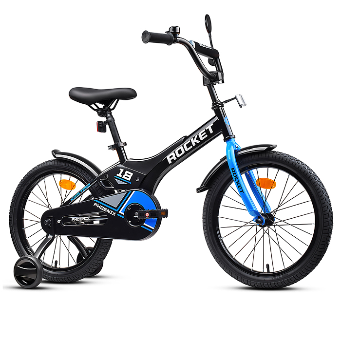 Фото к товару Велосипед 18" Rocket Phoenix, цвет черно/синий Велосипед 18" Rocket Phoenix, цвет черно/синий