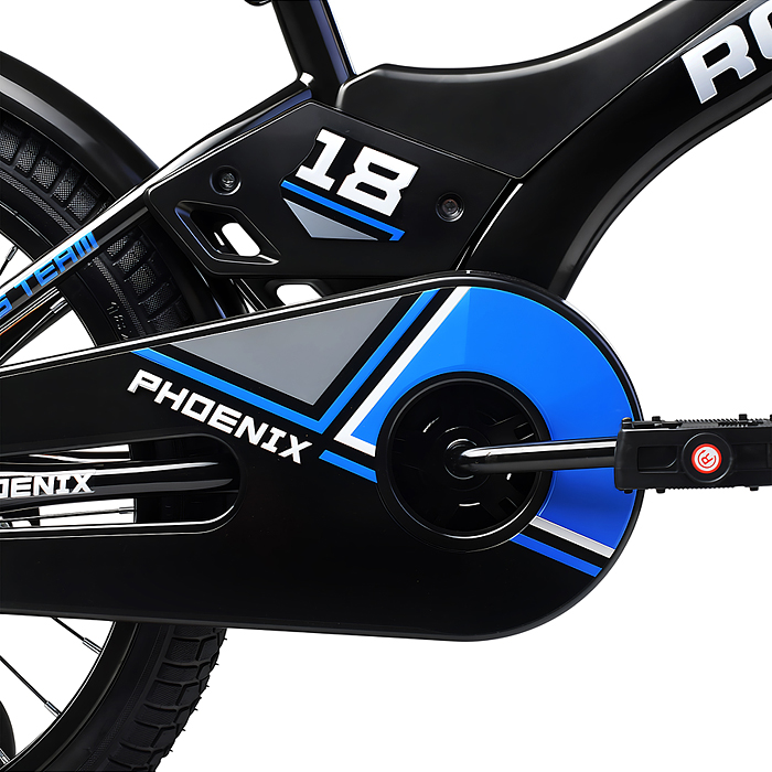 Фото к товару Велосипед 18" Rocket Phoenix, цвет черно/синий Велосипед 18" Rocket Phoenix, цвет черно/синий