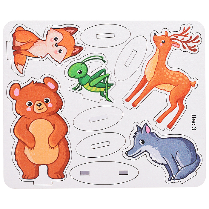 Игровой набор "В лесу" (дерево) крафтовая коробка 