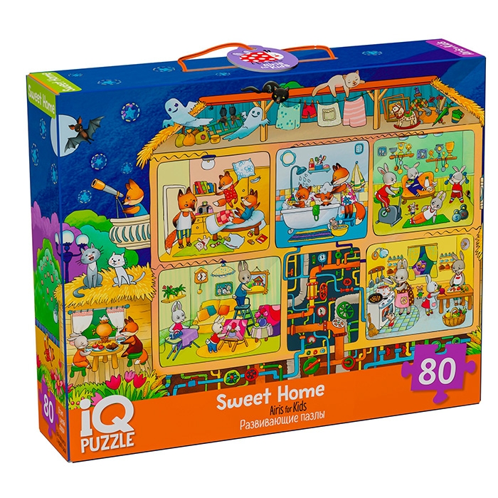 IQ Пазл с развивающей игрой 80 "Милый домик" 5+ (new)