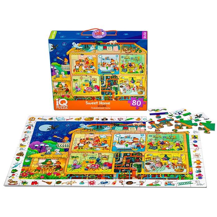 Фото к товару IQ Пазл с развивающей игрой 80 "Милый домик" 5+ (new) IQ Пазл с развивающей игрой 80 "Милый домик" 5+ (new)
