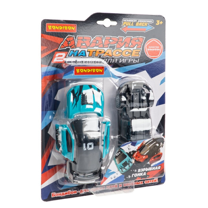 Машинка пластмассовая инерционная "Авария на трассе" Гонка синяя (pull back) CRD 25x18,2x5,2см, Машинка пластмассовая инерционная "Авария на трассе" Гонка синяя (pull back) CRD 25x18,2x5,2см,