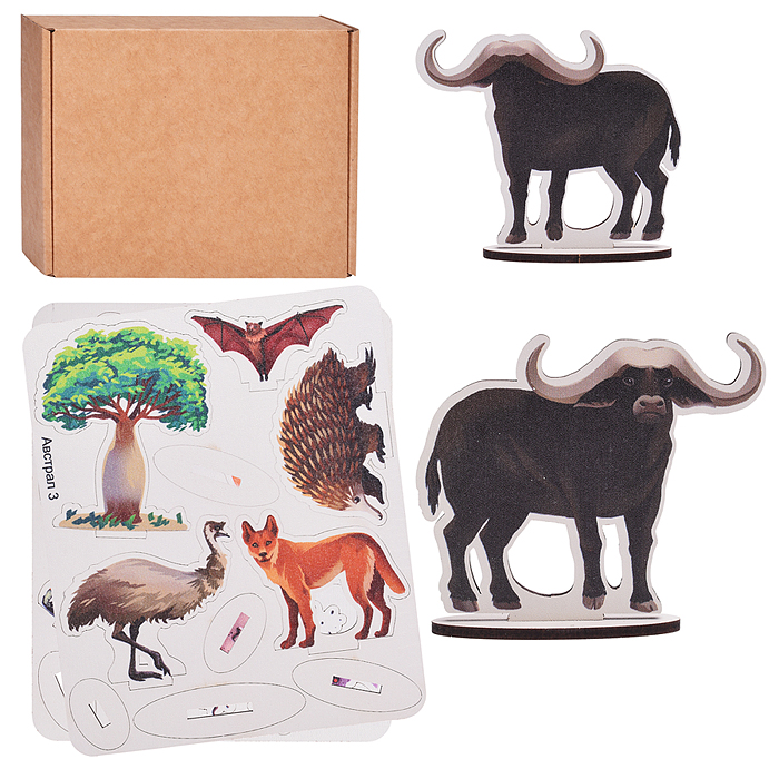 Игровой набор "Австралия" (дерево) крафтовая коробка Игровой набор "Австралия" (дерево) крафтовая коробка