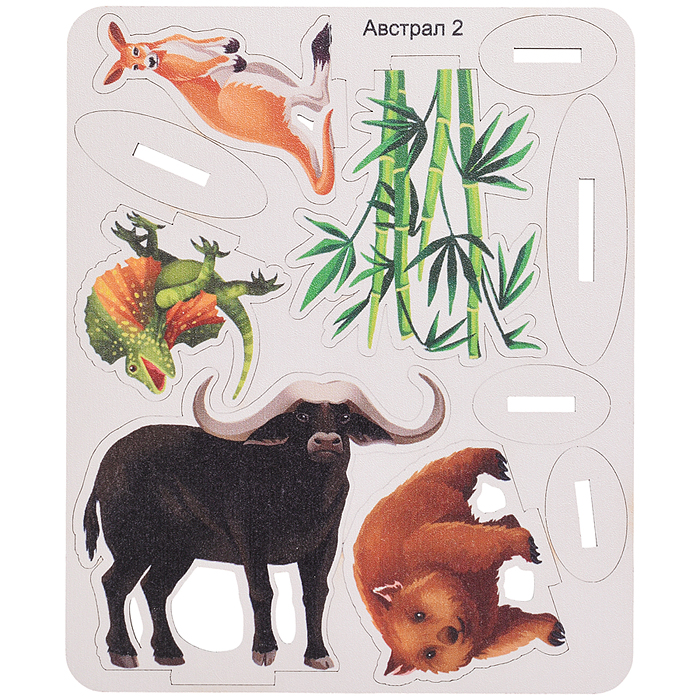Игровой набор "Австралия" (дерево) крафтовая коробка