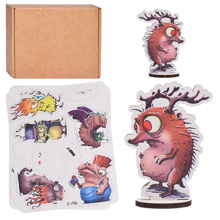 Игровой набор "Жутики" (дерево) крафтовая коробка Игровой набор "Жутики" (дерево) крафтовая коробка