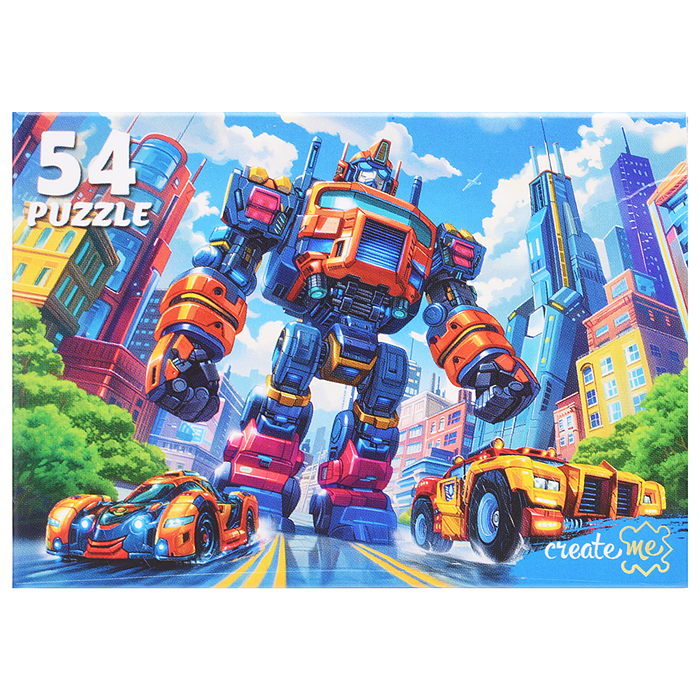 Пазлы 54 "Мир мощных траенсформеров"