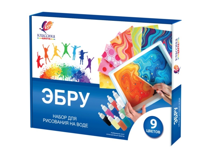 Набор для рисования на воде "Эбру" 9 цветов 