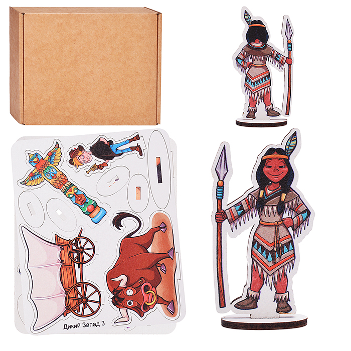 Игровой набор "Дикий запад" (дерево) крафтовая коробка Игровой набор "Дикий запад" (дерево) крафтовая коробка