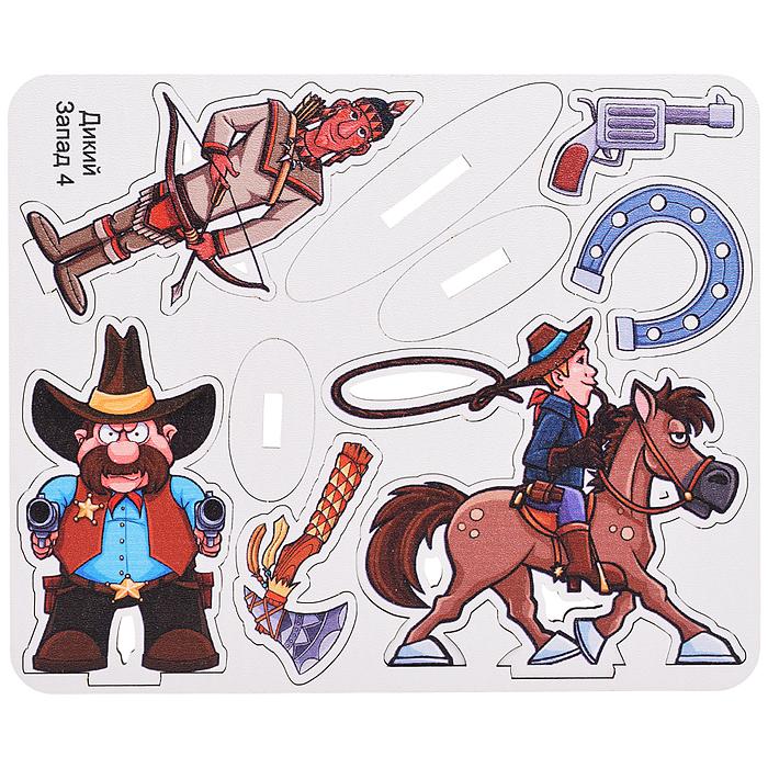 Игровой набор "Дикий запад" (дерево) крафтовая коробка 