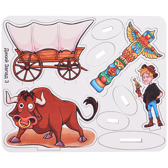 Игровой набор "Дикий запад" (дерево) крафтовая коробка 