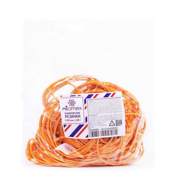 Резинки банковские диаметр 60 мм, 100 г, натуральный цвет Резинки банковские диаметр 60 мм, 100 г, натуральный цвет