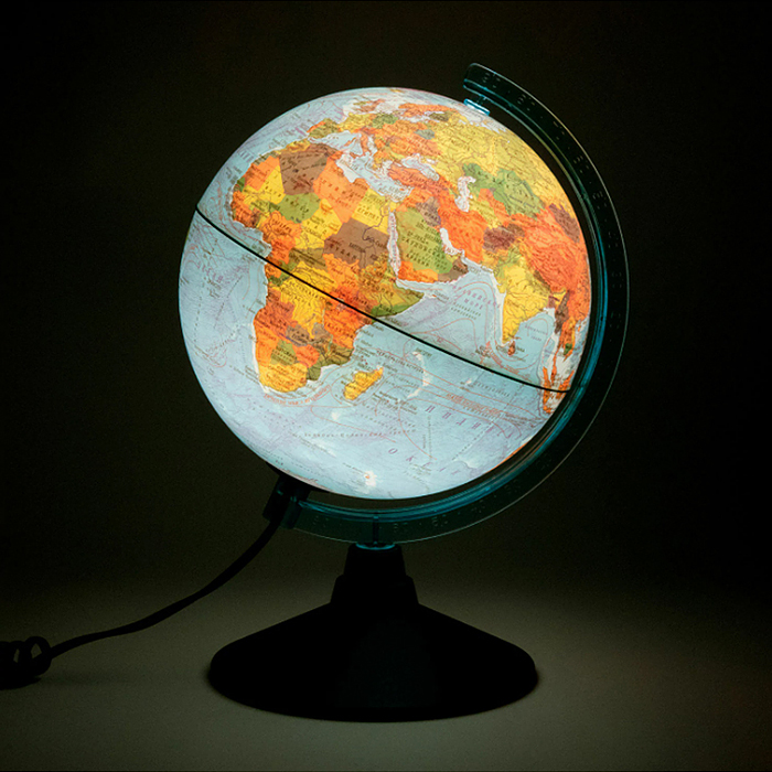 Интерактивный глобус Земли физико-политический 210мм с подсветкой