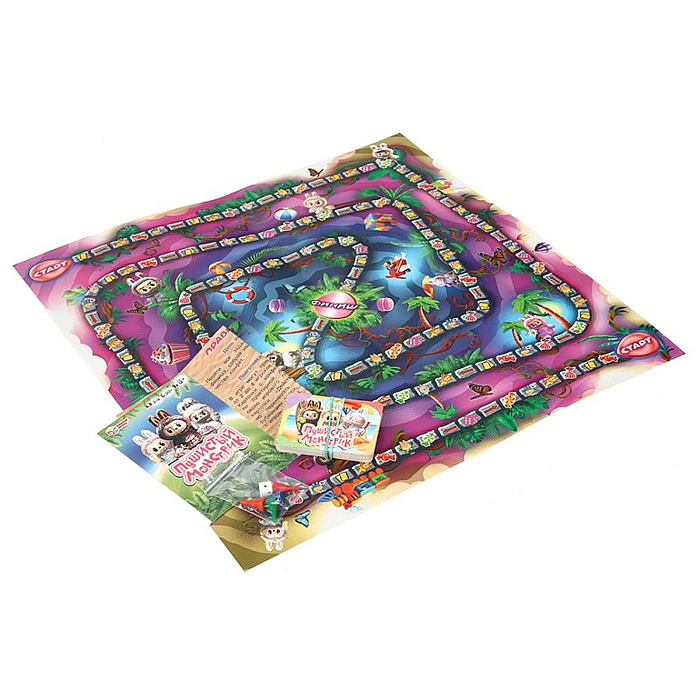 Фото к товару Настольная игра-ходилка "Пушистый монстрик" квадрат, 40 карточек Настольная игра-ходилка "Пушистый монстрик" квадрат, 40 карточек