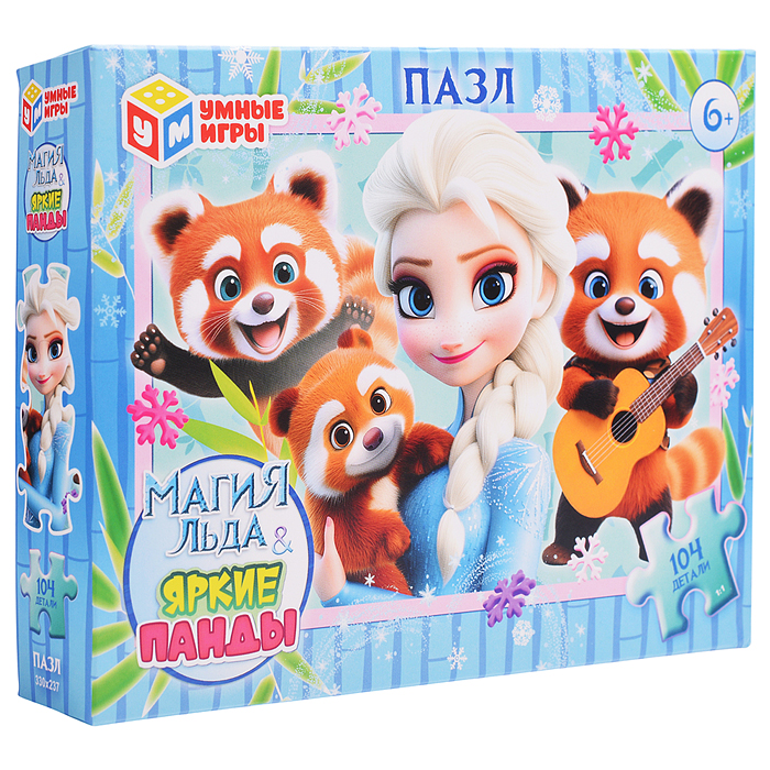 Пазлы 104 "Магия льда & Яркие панды"  