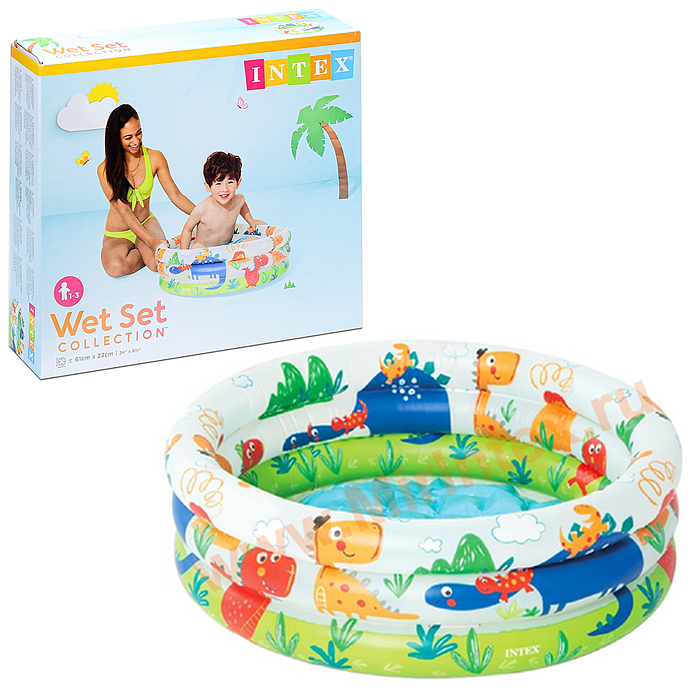 Бассейн надувной "Зверюшки", 61 х 22 см, от 1-3 лет, 57106NP INTEX
