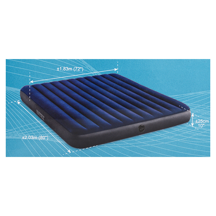Матрас надувной Classic Downy Fiber-Tech, 183 x 203 х 25 см, 64755 INTEX