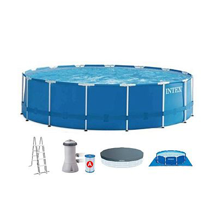 Бассейн каркасный Metal Frame, 457 х 122 см, фильтр-насос, лестница, подстилка, тент, 28242NP INTEX