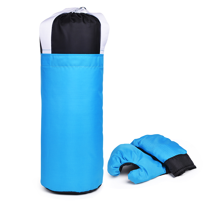 Набор детский игровой (перчатки, груша 50 см.) Оксфорд (черно-голубой)