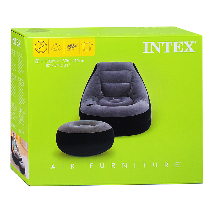 Надувное кресло 102х137х79см "Ultra Lounge" с пуфиком 64х28см, 100кг, 68564NP INTEX 