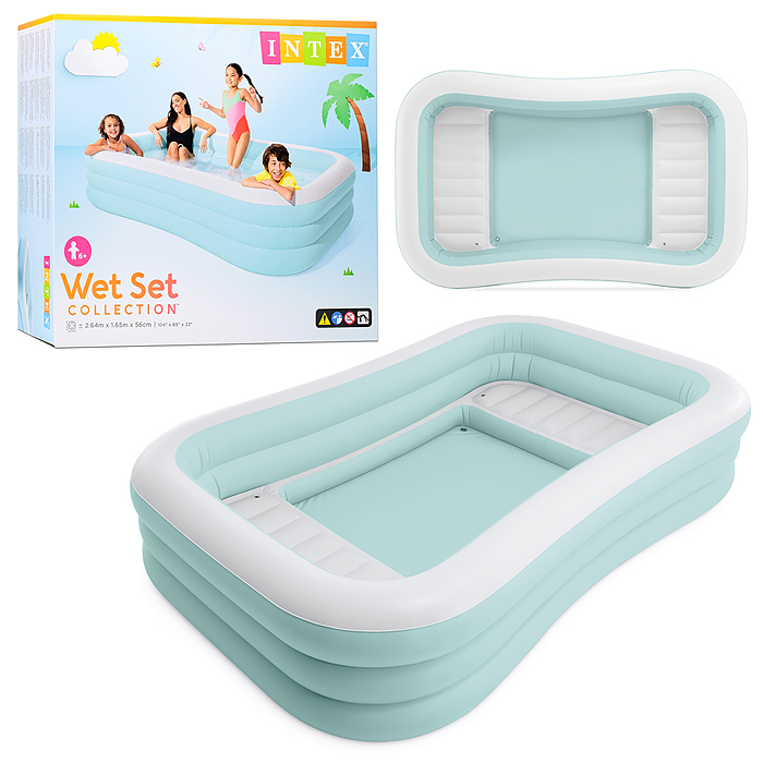 Бассейн надувной семейный "Swim Center" с сиденьями и подстаканниками, 264х165х56см, от 6 лет, 58497