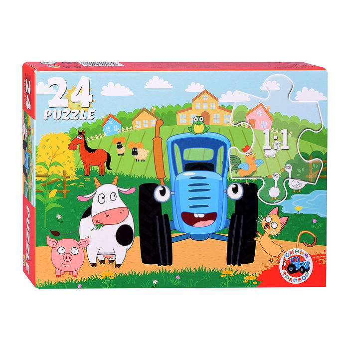 Пазлы 24 "Синий трактор"