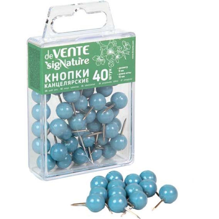 Кнопки канцелярские силовые "SigNATURE" диаметр 9 мм, с иглой серебристого цвета, в форме ш