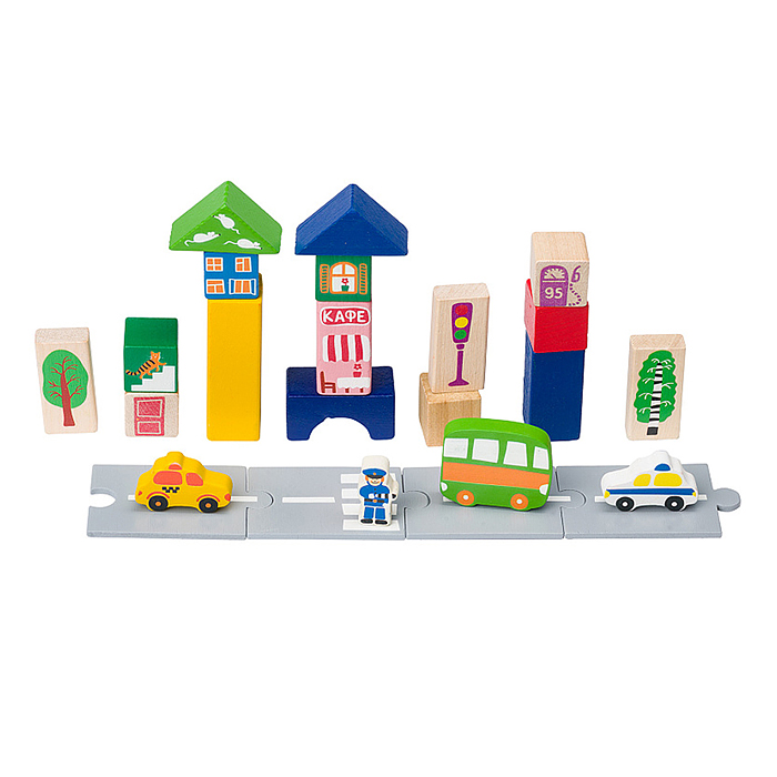 Развивающая игра "Радужный городок" (Деревянный конструктор) (Baby Step)