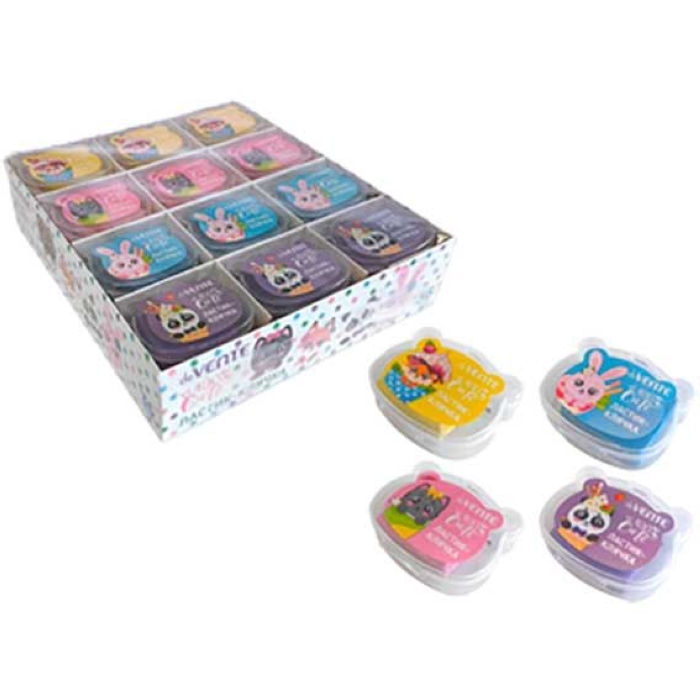 Ластик-клячка "100% Cute" синтетический каучук, прямоугольный, ассорти 4 пастельных цвета